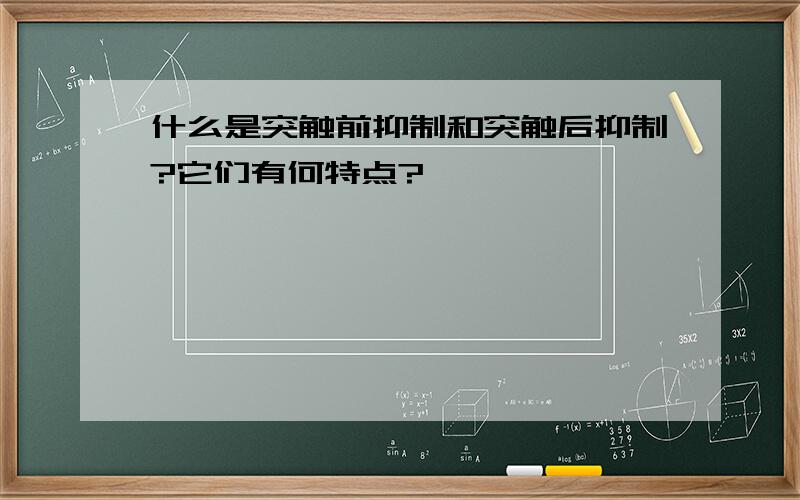 什么是突触前抑制和突触后抑制?它们有何特点?