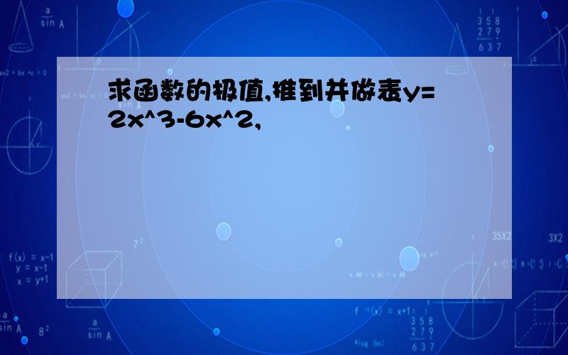 求函数的极值,推到并做表y=2x^3-6x^2,