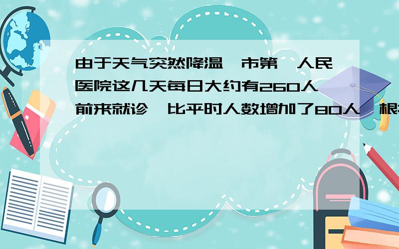 由于天气突然降温,市第一人民医院这几天每日大约有260人前来就诊,比平时人数增加了80人,根据这条新闻,你能算出就诊人数比平时多了大约百分之几?