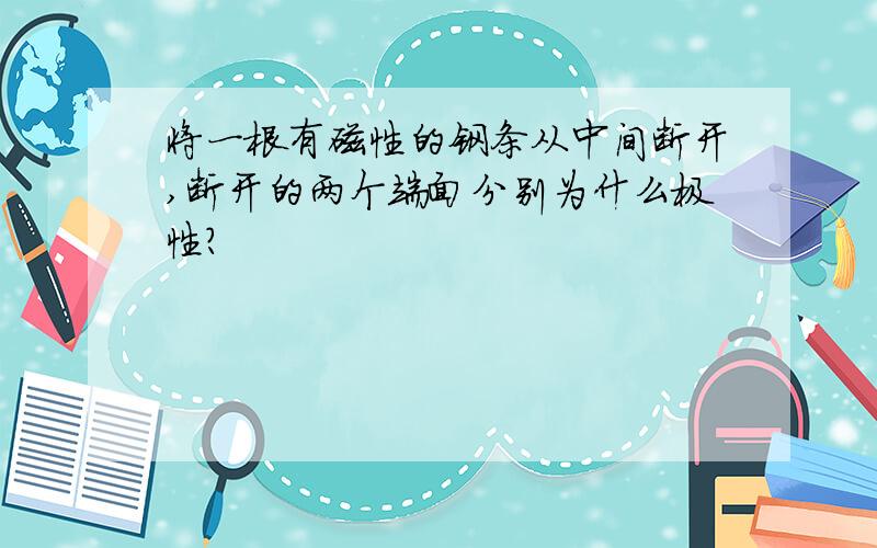 将一根有磁性的钢条从中间断开,断开的两个端面分别为什么极性?