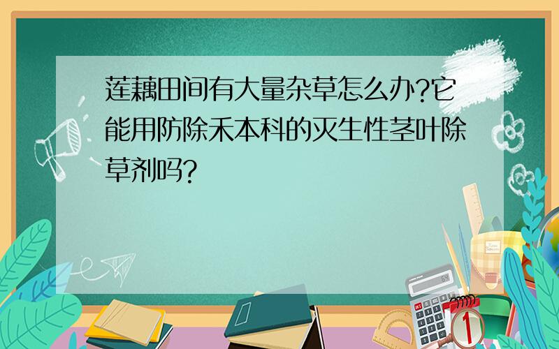 莲藕田间有大量杂草怎么办?它能用防除禾本科的灭生性茎叶除草剂吗?