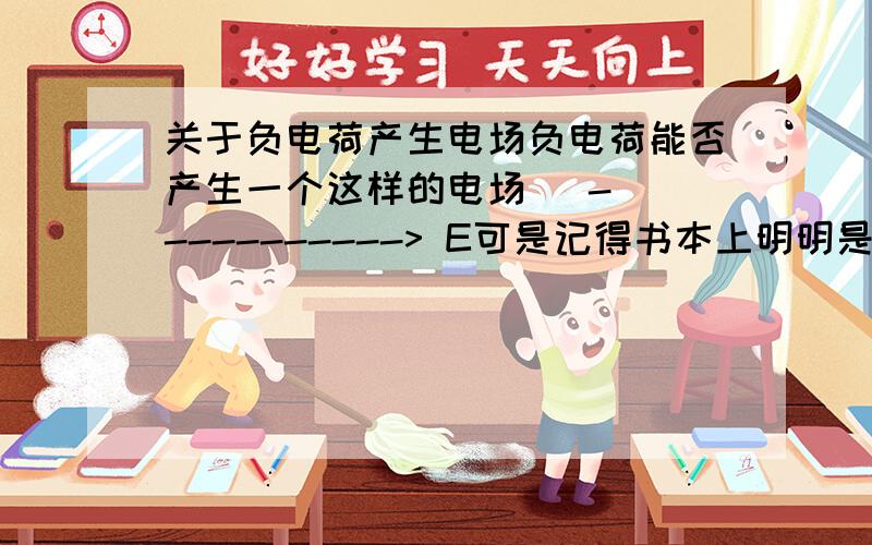 关于负电荷产生电场负电荷能否产生一个这样的电场 (-) ----------> E可是记得书本上明明是说电场是从正极出发,回到负极难道两种概念之间有什么区别?书上说的应该是电场线从正电荷出发,回