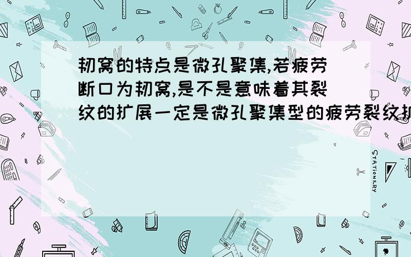 韧窝的特点是微孔聚集,若疲劳断口为韧窝,是不是意味着其裂纹的扩展一定是微孔聚集型的疲劳裂纹扩展呢?但疲劳裂纹扩展是遵从的塑性钝化理论,而塑性钝化的过程好像是滑移,而并非微孔