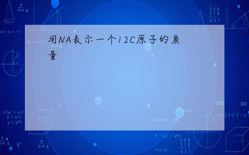 用NA表示一个12C原子的质量