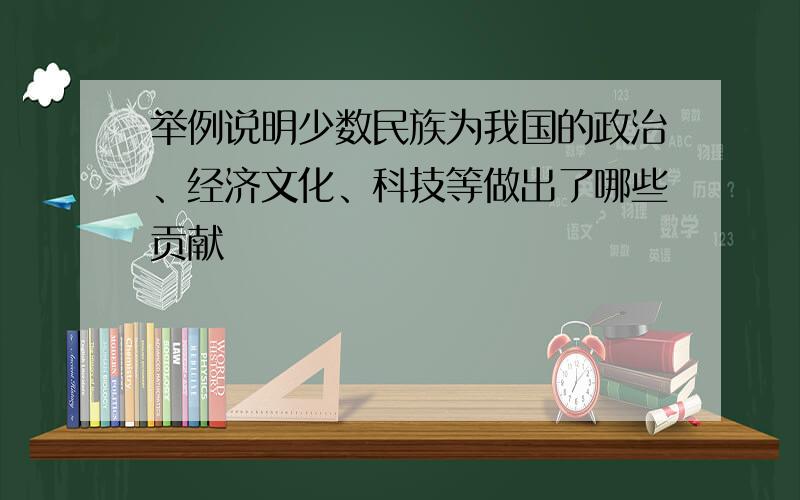 举例说明少数民族为我国的政治、经济文化、科技等做出了哪些贡献