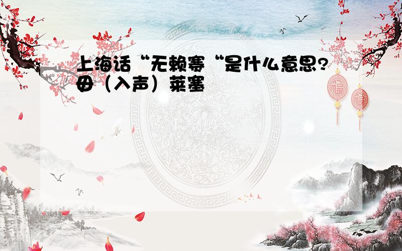 上海话“无赖赛“是什么意思?毋（入声）莱塞