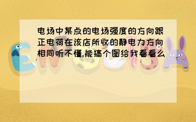 电场中某点的电场强度的方向跟正电荷在该店所收的静电力方向相同听不懂,能搞个图给我看看么