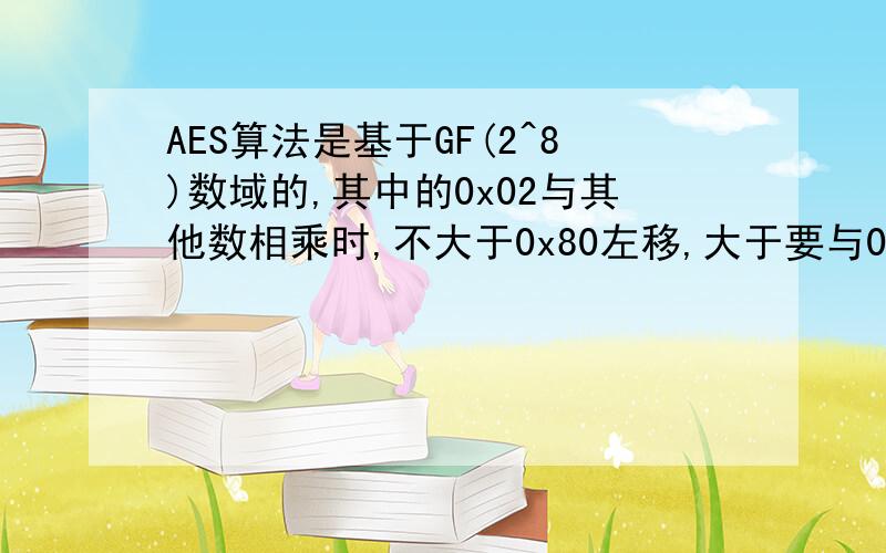 AES算法是基于GF(2^8)数域的,其中的0x02与其他数相乘时,不大于0x80左移,大于要与0x1b异或,0x1b哪来的如题,这个0x1b有什么理论依据么?0x80又是以什么作为标准的呢?