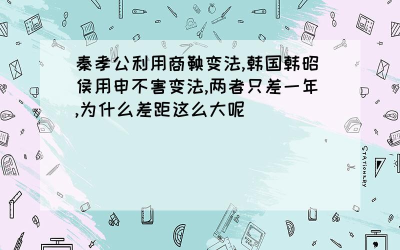 秦孝公利用商鞅变法,韩国韩昭侯用申不害变法,两者只差一年,为什么差距这么大呢