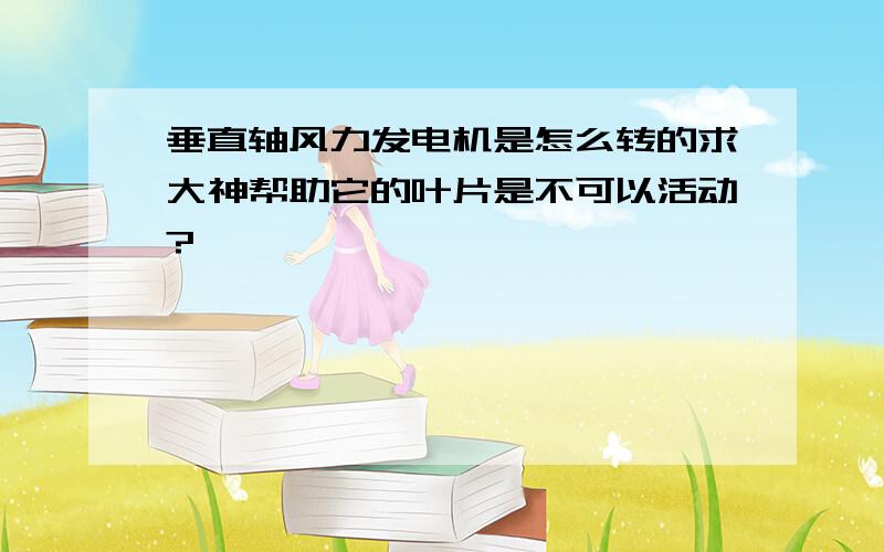 垂直轴风力发电机是怎么转的求大神帮助它的叶片是不可以活动?