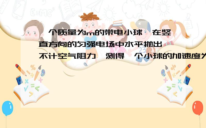 一个质量为m的带电小球,在竖直方向的匀强电场中水平抛出,不计空气阻力,测得一个小球的加速度为g/3,则在小球下落h高度的过程中.下列不正确的是（）A,小球的重力势能减少mgh/3B,小球的动能