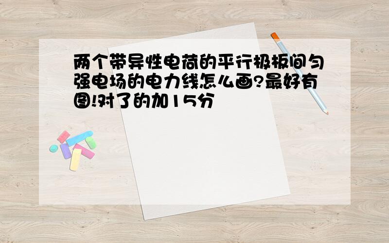 两个带异性电荷的平行极板间匀强电场的电力线怎么画?最好有图!对了的加15分