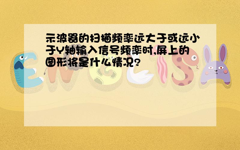 示波器的扫描频率远大于或远小于Y轴输入信号频率时,屏上的图形将是什么情况?