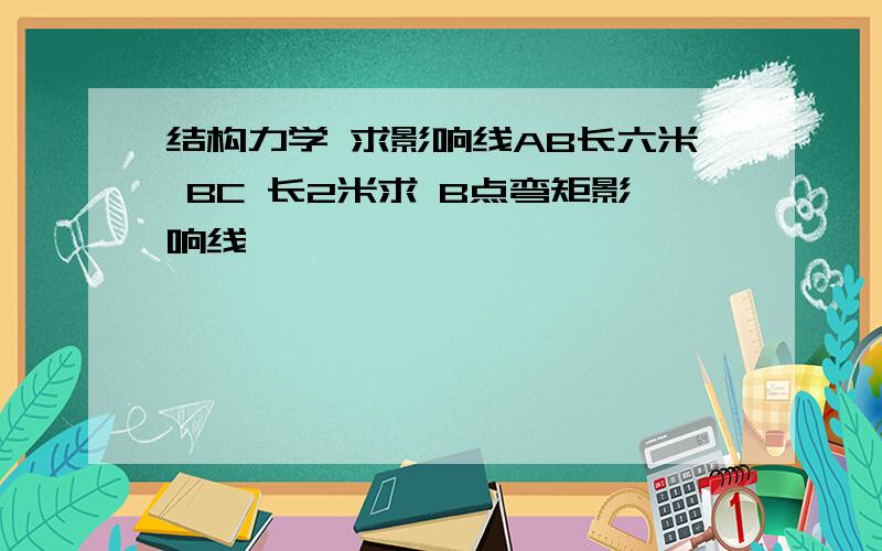 结构力学 求影响线AB长六米 BC 长2米求 B点弯矩影响线