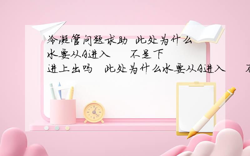 冷凝管问题求助  此处为什么水要从A进入     不是下进上出吗   此处为什么水要从A进入     不是下进上出吗