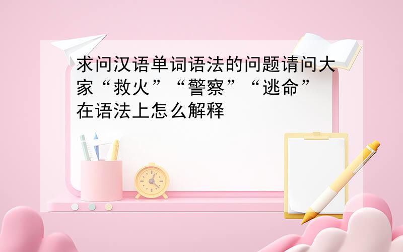 求问汉语单词语法的问题请问大家“救火”“警察”“逃命” 在语法上怎么解释