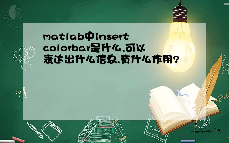 matlab中insert colorbar是什么,可以表达出什么信息,有什么作用?