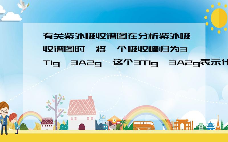 有关紫外吸收谱图在分析紫外吸收谱图时,将一个吸收峰归为3T1g←3A2g,这个3T1g←3A2g表示什么意思啊?