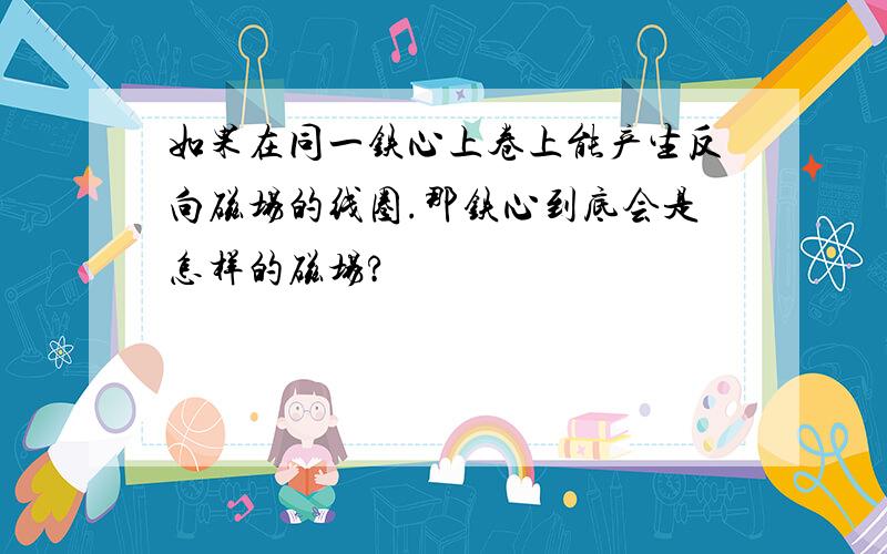 如果在同一铁心上卷上能产生反向磁场的线圈.那铁心到底会是怎样的磁场?