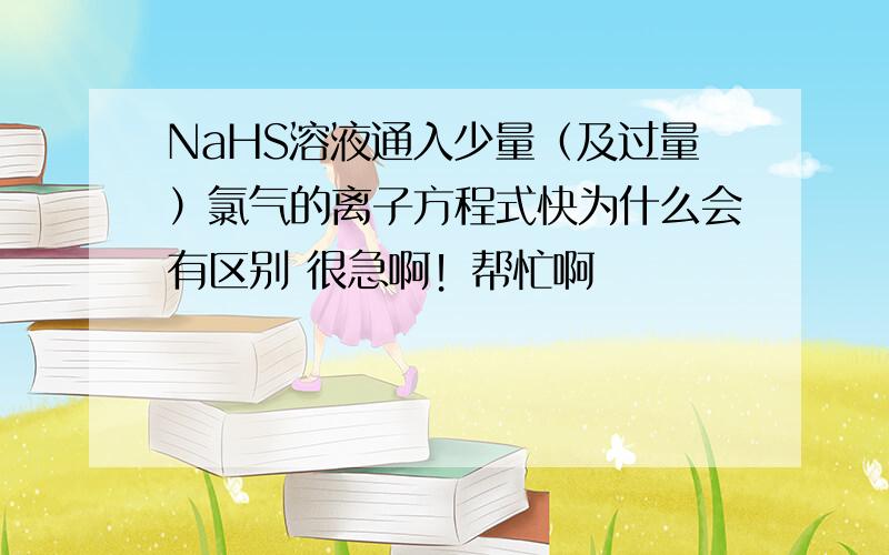 NaHS溶液通入少量（及过量）氯气的离子方程式快为什么会有区别 很急啊！帮忙啊