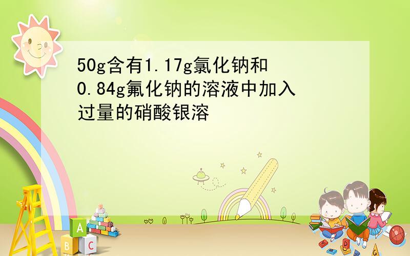 50g含有1.17g氯化钠和0.84g氟化钠的溶液中加入过量的硝酸银溶