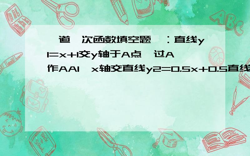 一道一次函数填空题,：直线y1=x+1交y轴于A点,过A作AA1∥x轴交直线y2=0.5x+0.5直线y1=x+1交y轴于A点,过A作AA1∥x轴交直线y2=0.5x+0.5于点A1,过A1作A1A2∥y轴交直线y1于点A2,过A2作A2A3∥x轴交直线y2于点A3,…