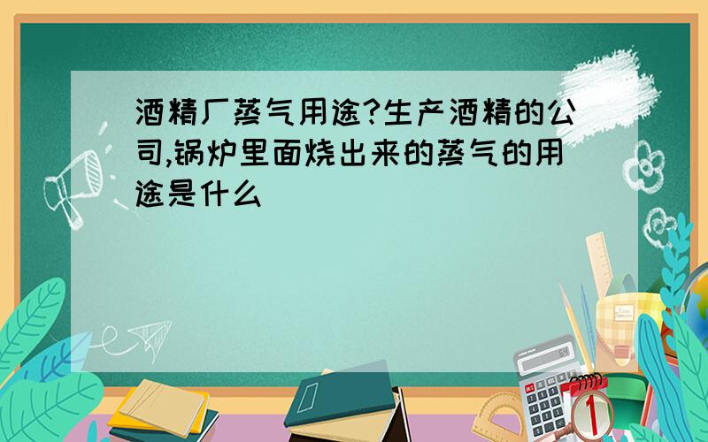 酒精厂蒸气用途?生产酒精的公司,锅炉里面烧出来的蒸气的用途是什么