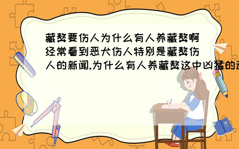 藏獒要伤人为什么有人养藏獒啊经常看到恶犬伤人特别是藏獒伤人的新闻.为什么有人养藏獒这中凶猛的动物啊