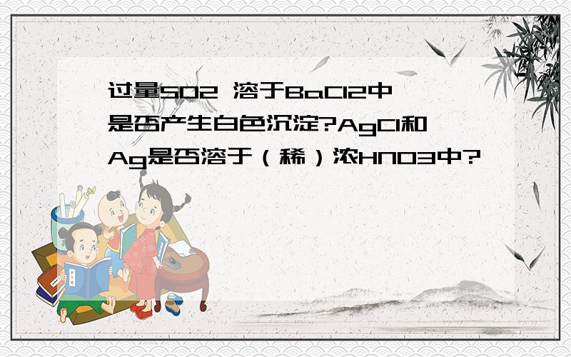 过量SO2 溶于BaCl2中是否产生白色沉淀?AgCl和Ag是否溶于（稀）浓HNO3中?