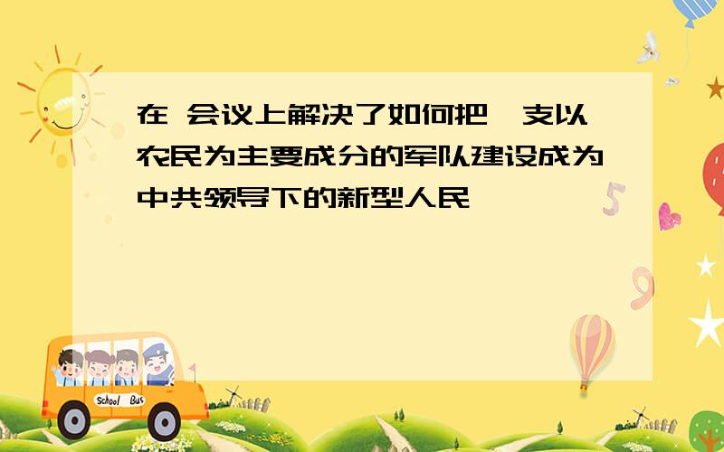 在 会议上解决了如何把一支以农民为主要成分的军队建设成为中共领导下的新型人民