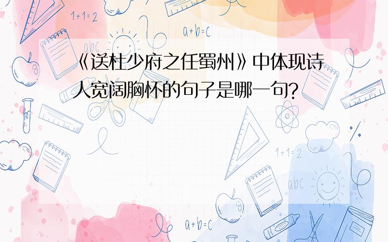 《送杜少府之任蜀州》中体现诗人宽阔胸怀的句子是哪一句?