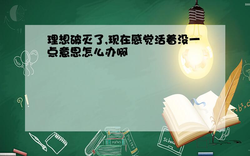 理想破灭了,现在感觉活着没一点意思怎么办啊