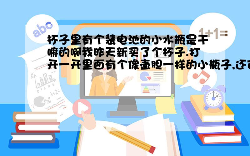 杯子里有个装电池的小水瓶是干嘛的啊我昨天新买了个杯子.打开一开里面有个像壶胆一样的小瓶子,还可以按电池,