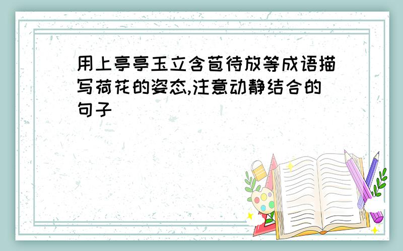 用上亭亭玉立含苞待放等成语描写荷花的姿态,注意动静结合的句子