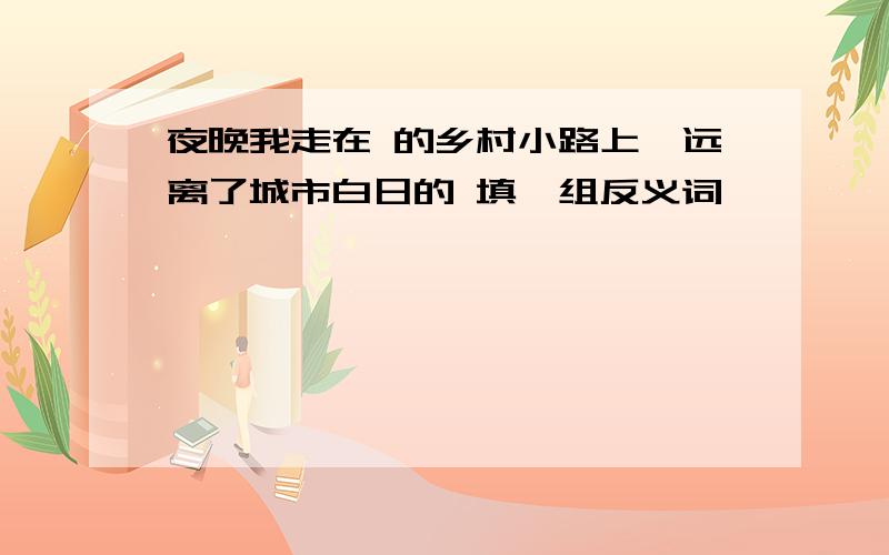 夜晚我走在 的乡村小路上,远离了城市白日的 填一组反义词