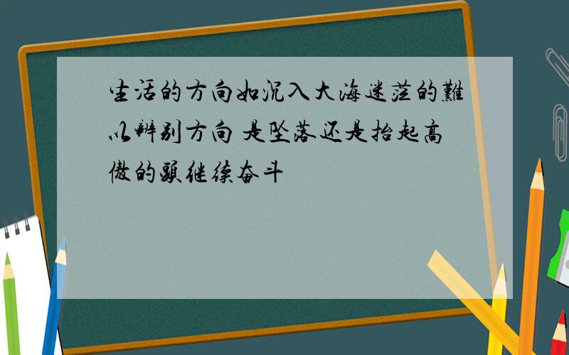 生活的方向如沉入大海迷茫的难以辨别方向 是坠落还是抬起高傲的头继续奋斗