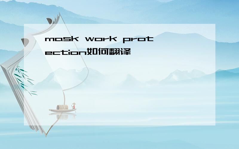 mask work protection如何翻译