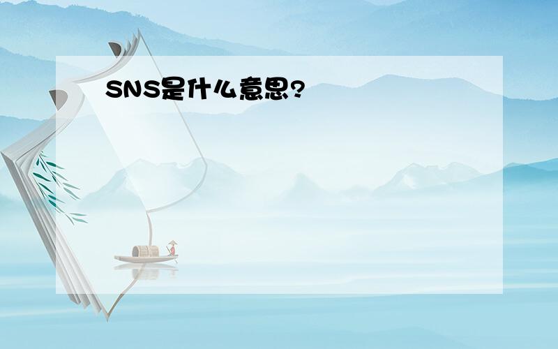 SNS是什么意思?