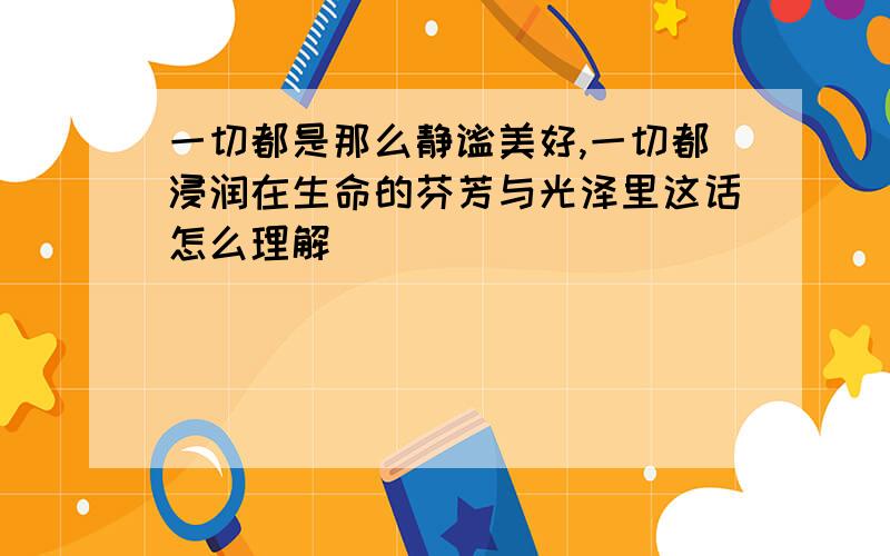 一切都是那么静谧美好,一切都浸润在生命的芬芳与光泽里这话怎么理解