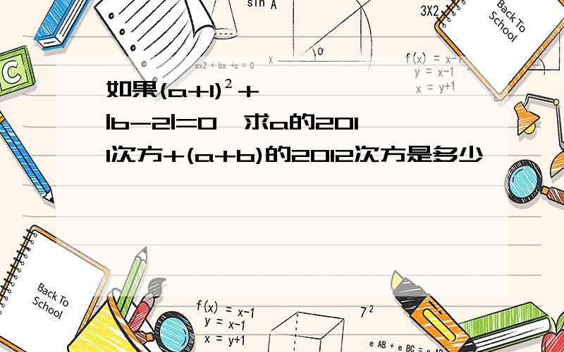 如果(a+1)²+|b-2|=0,求a的2011次方+(a+b)的2012次方是多少