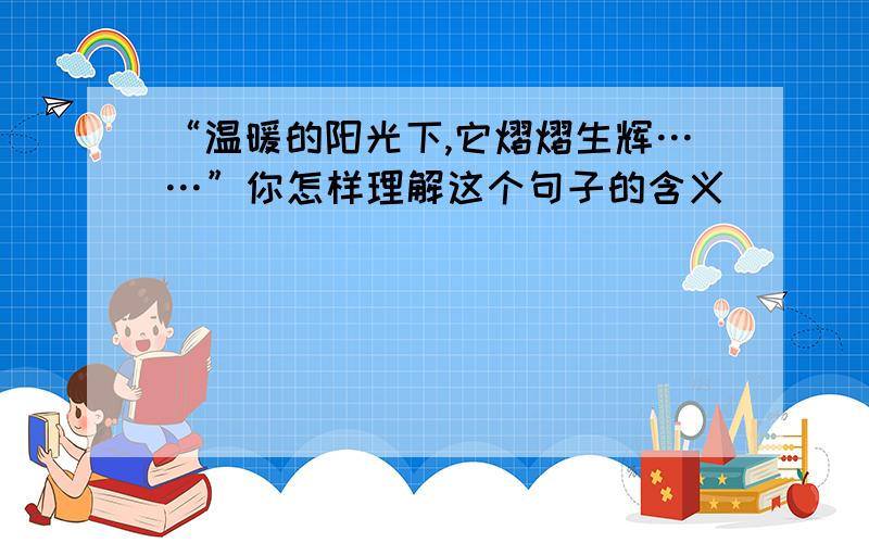 “温暖的阳光下,它熠熠生辉……”你怎样理解这个句子的含义