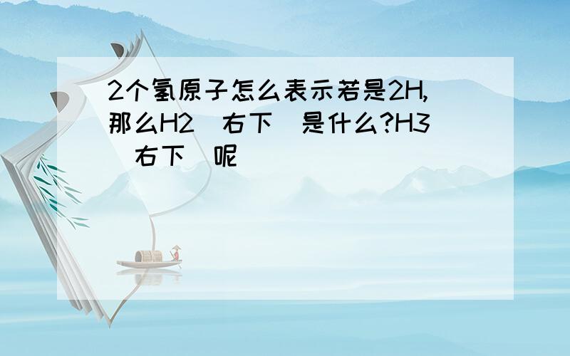 2个氢原子怎么表示若是2H,那么H2（右下）是什么?H3（右下）呢