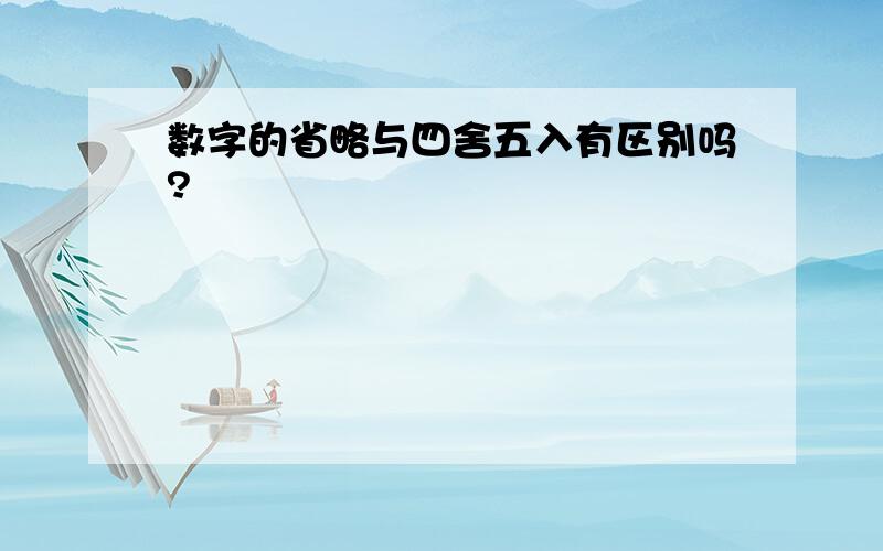 数字的省略与四舍五入有区别吗?