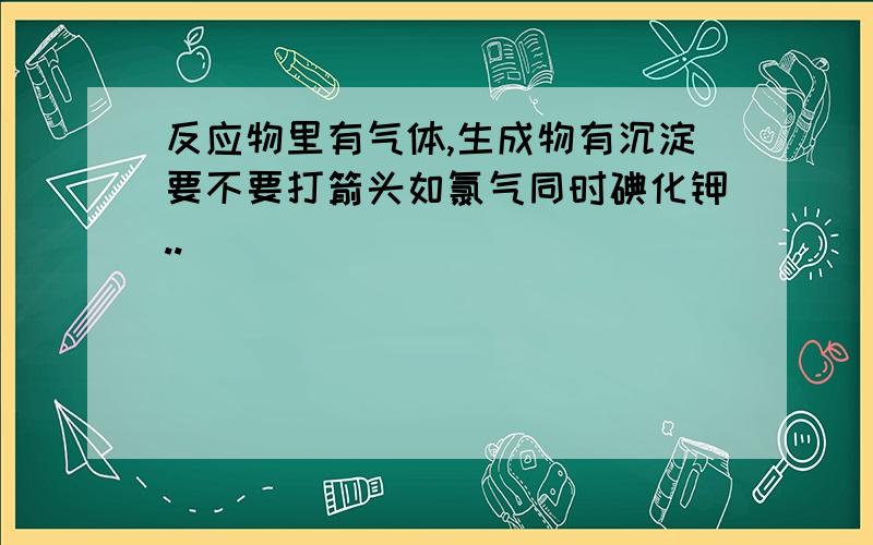 反应物里有气体,生成物有沉淀要不要打箭头如氯气同时碘化钾..