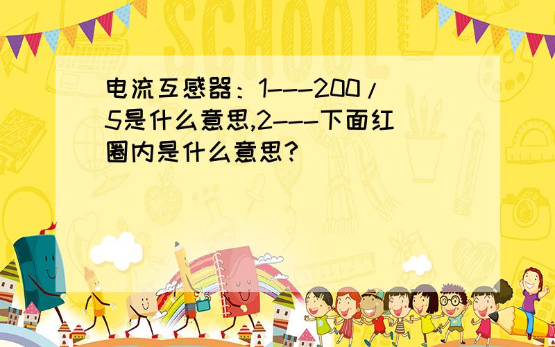 电流互感器：1---200/5是什么意思,2---下面红圈内是什么意思?