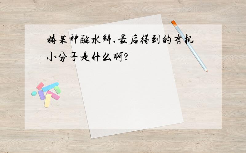 将某种酶水解,最后得到的有机小分子是什么啊?