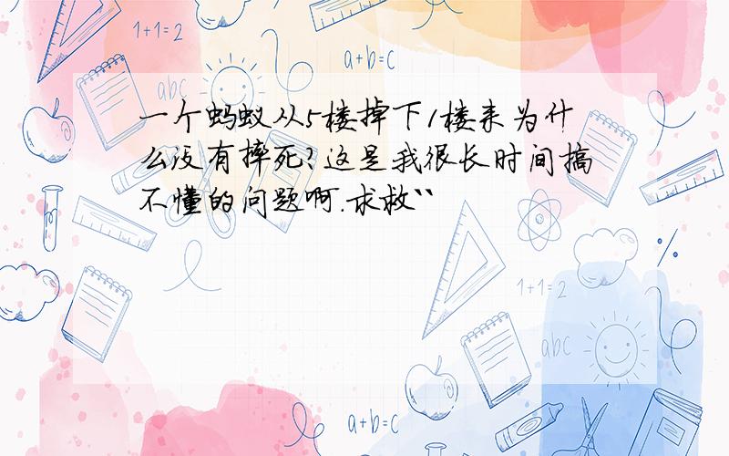 一个蚂蚁从5楼掉下1楼来为什么没有摔死?这是我很长时间搞不懂的问题啊.求救``