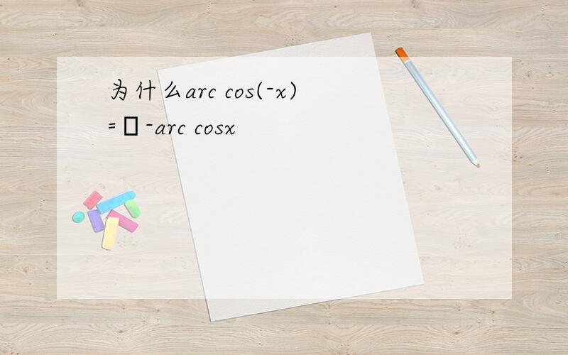 为什么arc cos(-x)=π-arc cosx