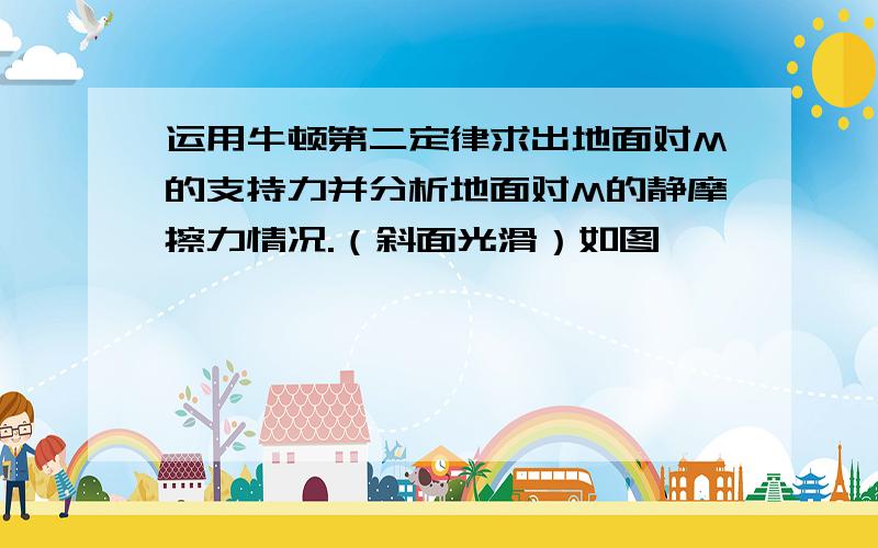 运用牛顿第二定律求出地面对M的支持力并分析地面对M的静摩擦力情况.（斜面光滑）如图